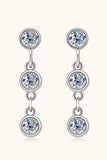 Moissanite 925 Sterling Silver Drop Earrings - Flyclothing LLC