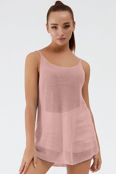 Scoop Neck Spaghetti Strap Knit Cami - Flyclothing LLC