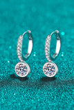 1 Carat Moissanite Rhodium-Plated Drop Earrings - Flyclothing LLC