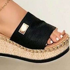 PU Leather Open Toe Sandals - Flyclothing LLC