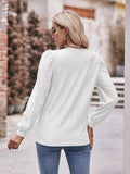 Eyelet Square Neck Puff Sleeve Blouse - Flyclothing LLC