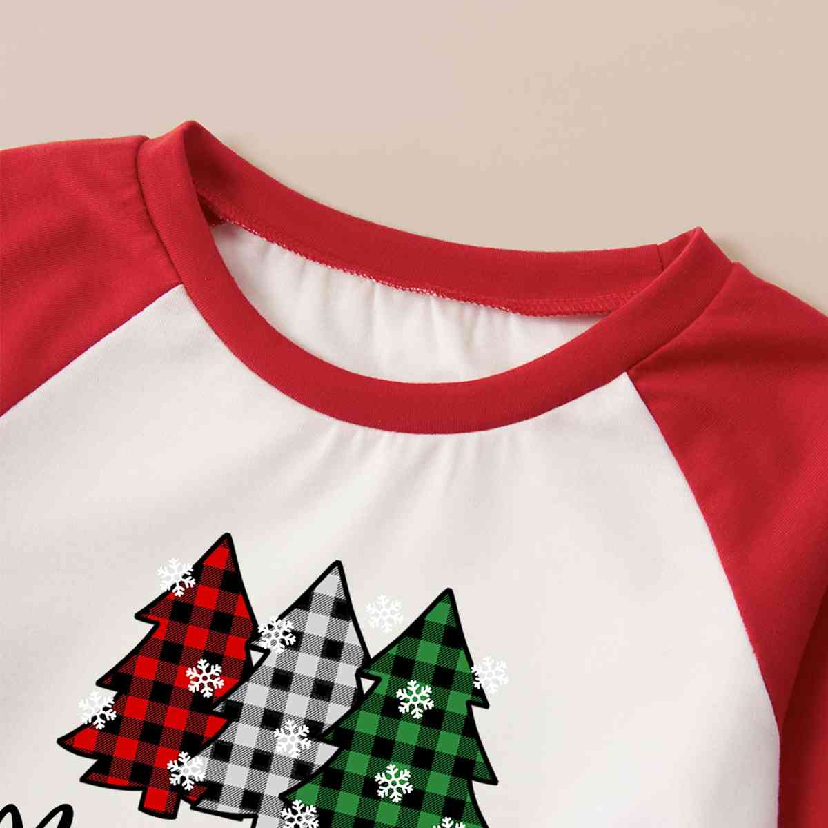 MERRY CHRISTMAS Graphic Top and Striped Pants Set - Flyclothing LLC