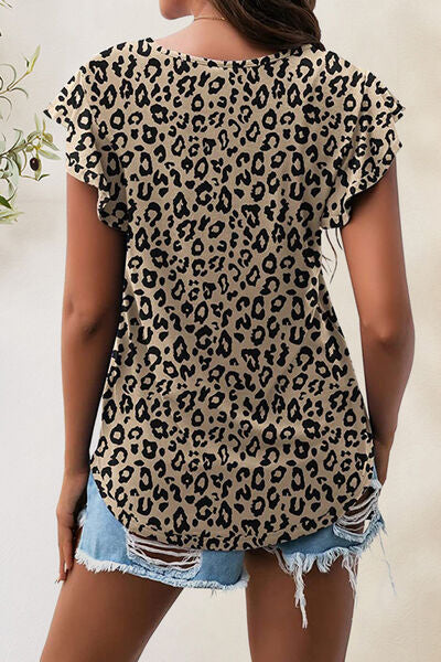 Printed Round Neck Short Sleeve T-Shirt - Flyclothing LLC