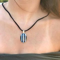 Pendant, Alabalone and Black Stripe - Flyclothing LLC