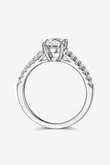 1 Carat Moissanite 925 Sterling Silver Side Stone Ring - Flyclothing LLC