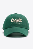 CREATE NEW LIFE Adjustable Cotton Baseball Cap - Trendsi