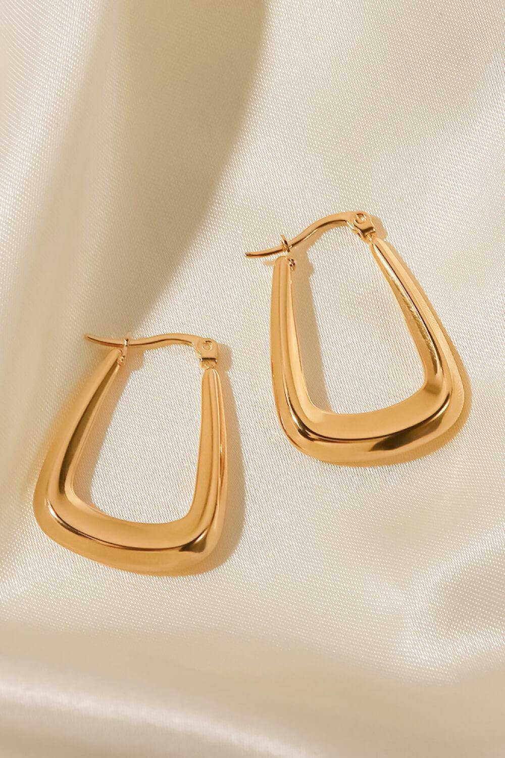 18K Gold-Plated Geometric Earrings - Trendsi