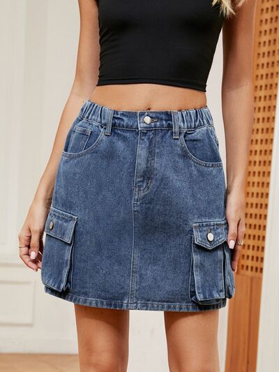 High Waist Denim Skirt - Flyclothing LLC