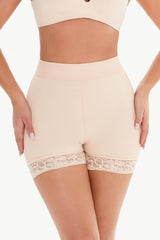 Full Size Pull-On Lace Trim Shaping Shorts - Trendsi