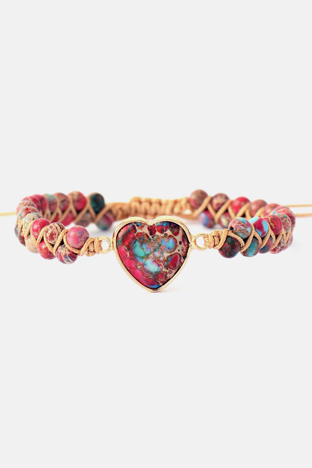 Handmade Heart Shape Natural Stone Bracelet - Flyclothing LLC