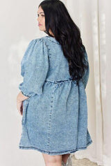 HEYSON Full Size Oversized Denim Babydoll Dress - Flyclothing LLC