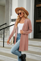 Long Sleeve Open Front Cardigan - Flyclothing LLC