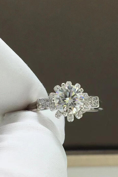 1 Carat Moissanite 925 Sterling Silver Ring - Flyclothing LLC