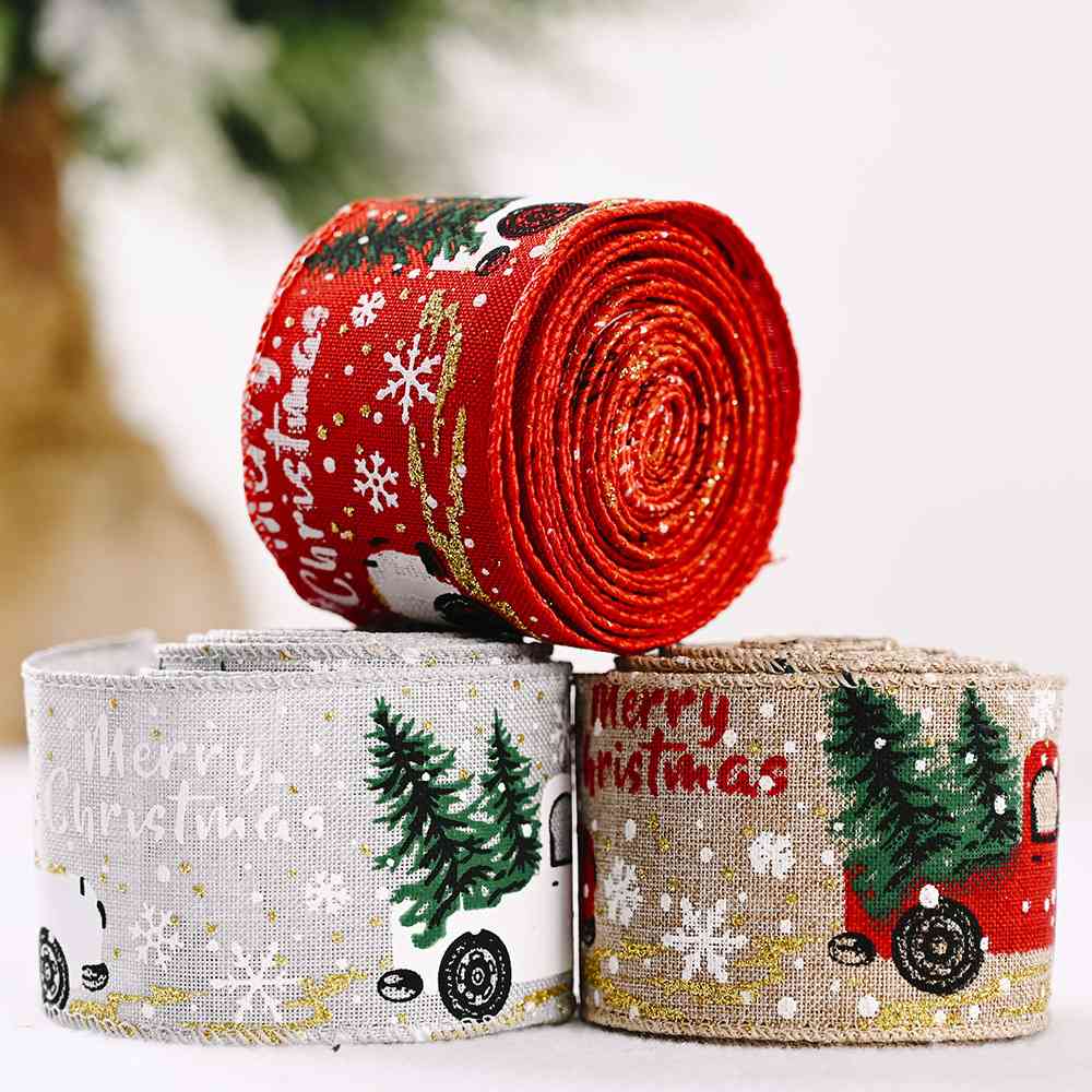 Car & Christmas Tree Ribbon - Trendsi