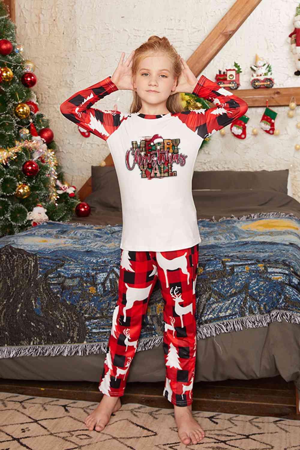 MERRY CHRISTMAS Y'ALL Graphic Top and Pants Set - Flyclothing LLC