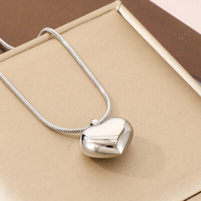 Stainless Steel Heart Pendant Necklace - Flyclothing LLC