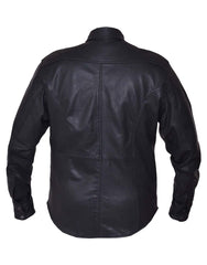 Unik International Mens Premium Leather Shirt Jacket - Flyclothing LLC