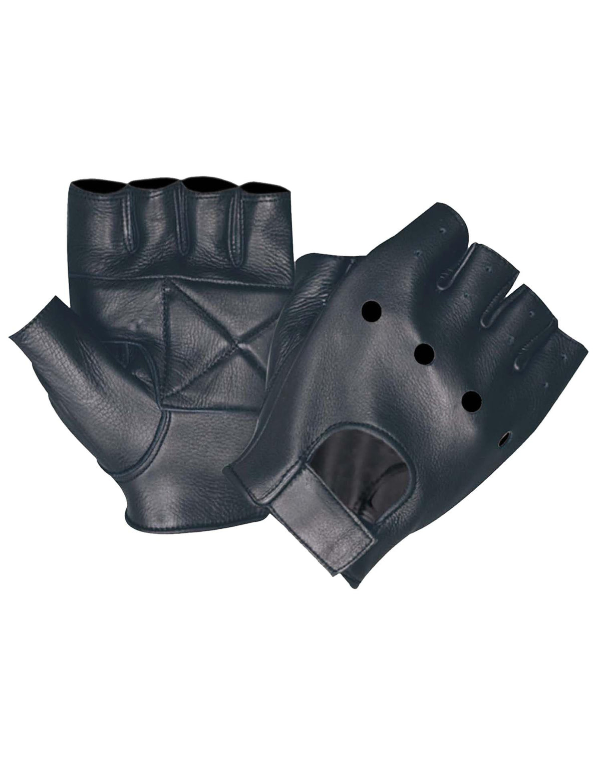 Unik International Mens Fingerless Leather Gloves