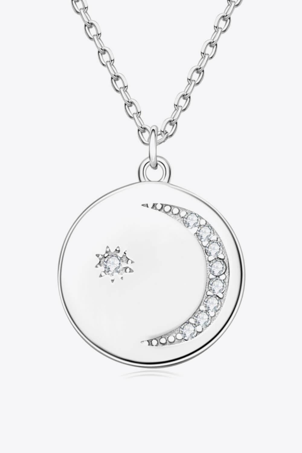 Moissanite Round Pendant Necklace - Flyclothing LLC