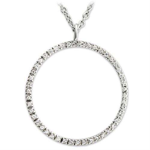 Alamode High-Polished 925 Sterling Silver Pendant with AAA Grade CZ in Clear - Alamode