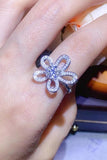 1 Carat Moissanite Flower-Shape Open Ring - Flyclothing LLC