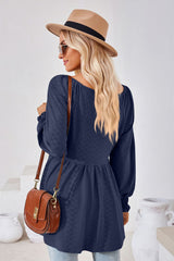 V-Neck Lantern Sleeve Blouse - Flyclothing LLC