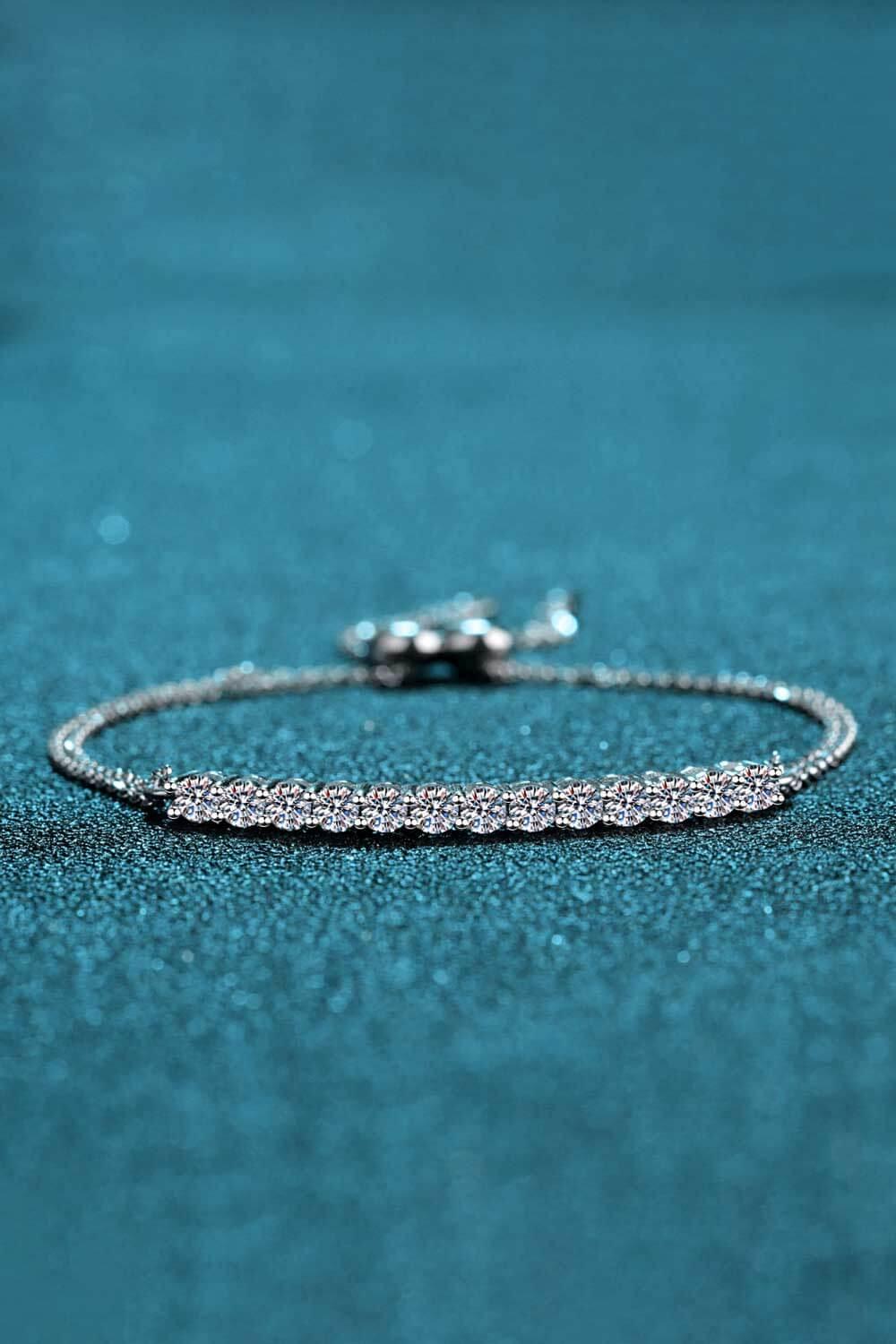 Moissanite Sterling Silver Bracelet - Flyclothing LLC