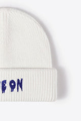 COME ON Embroidered Cuff Knit Beanie - Flyclothing LLC