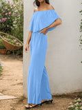 Off-Shoulder Wide Leg Jumpsuit - Flyclothing LLC