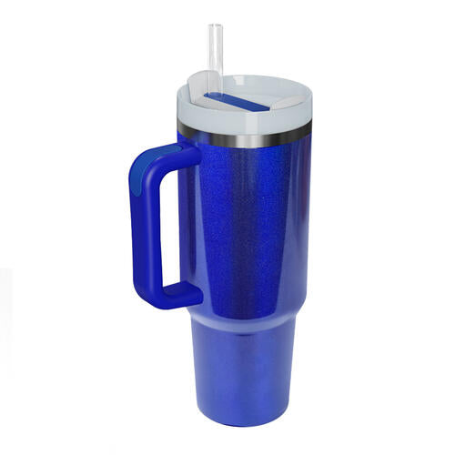 Stainless Steel Tumbler with Handle and Straw - Flyclothing LLC