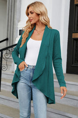 Open Front Long Sleeve Cardigan - Flyclothing LLC