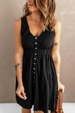 Sleeveless Button Down Mini Dress - Flyclothing LLC