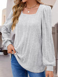 Square Neck Long Sleeve Top - Flyclothing LLC