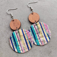 Round Shape Wooden Dangle Earrings - Flyclothing LLC