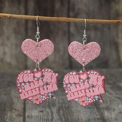 Heart Shape Wooden Earrings - Trendsi