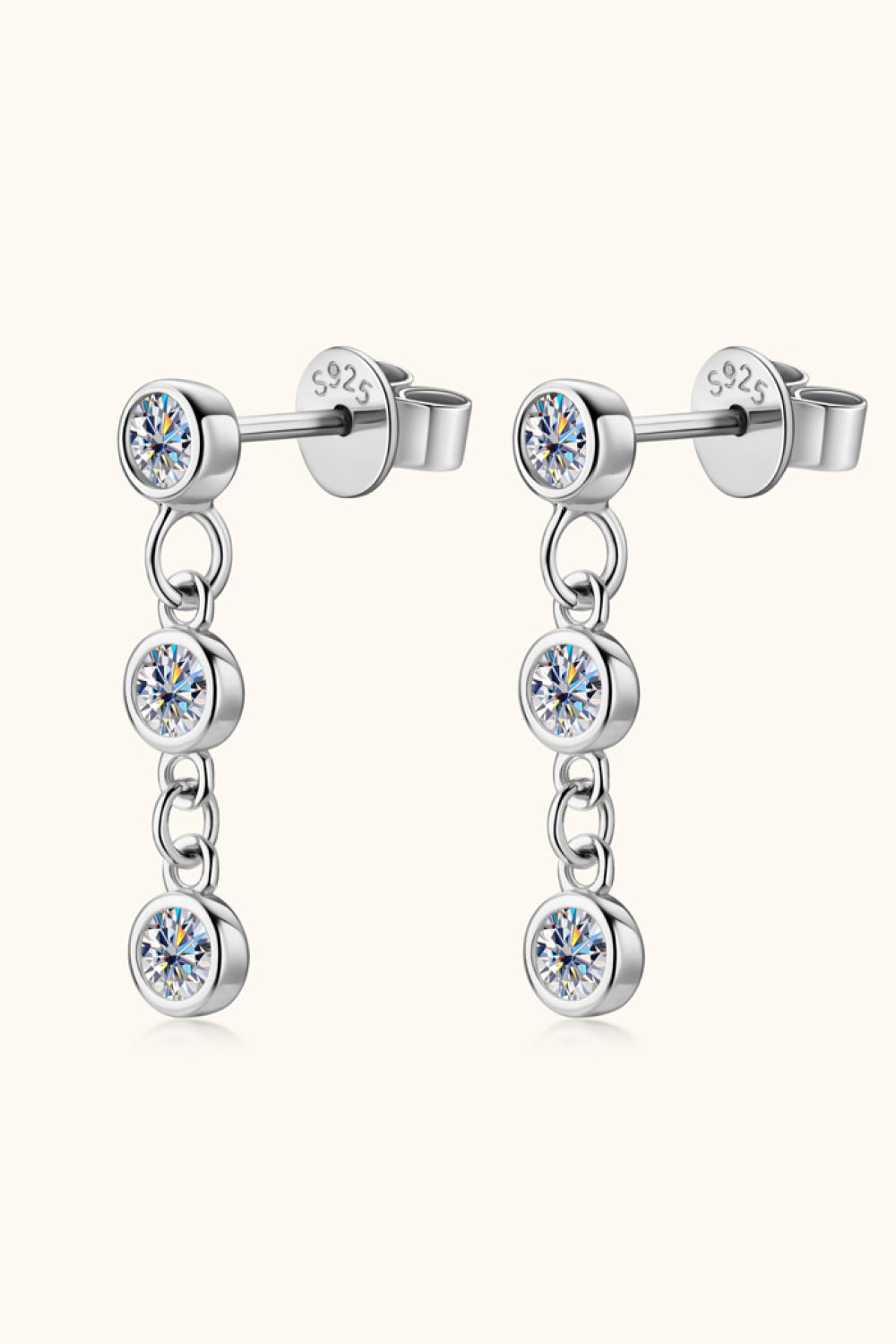 Moissanite 925 Sterling Silver Drop Earrings - Flyclothing LLC