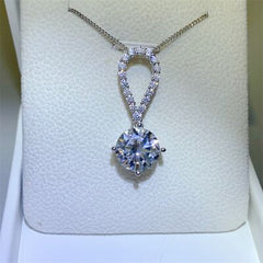 5 Carat Moissanite 925 Sterling Silver Teardrop Necklace - Flyclothing LLC