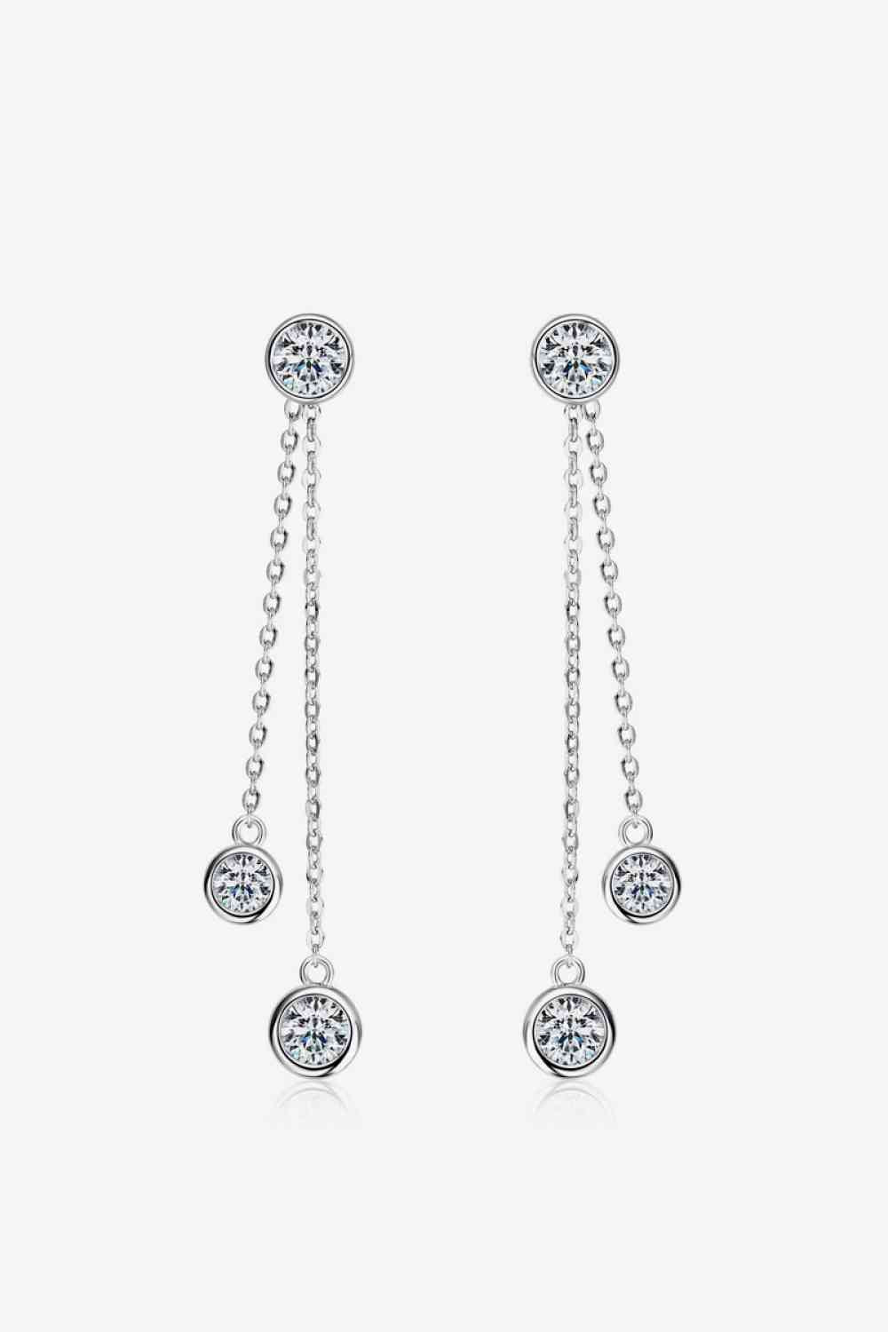 2.6 Carat Moissanite 925 Sterling Silver Earrings - Flyclothing LLC