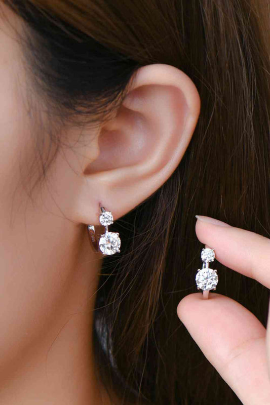 1.3 Carat Moissanite 925 Sterling Silver Earrings - Flyclothing LLC