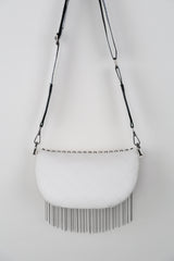 PU Leather Studded Sling Bag with Fringes - Flyclothing LLC