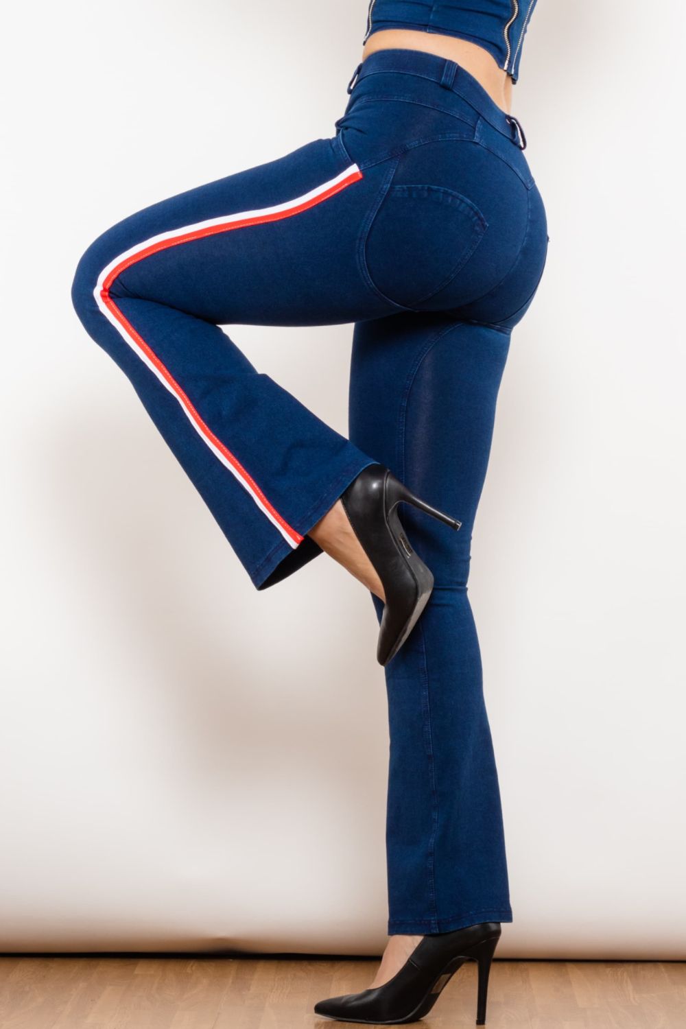 Side Stripe Contrast Bootcut Jeans – Flyclothing LLC