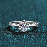 1 Carat Moissanite 925 Sterling Silver Ring - Flyclothing LLC