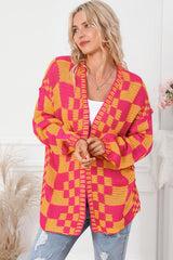 Contrast Exposed Seam Open Front Cardigan - Flyclothing LLC