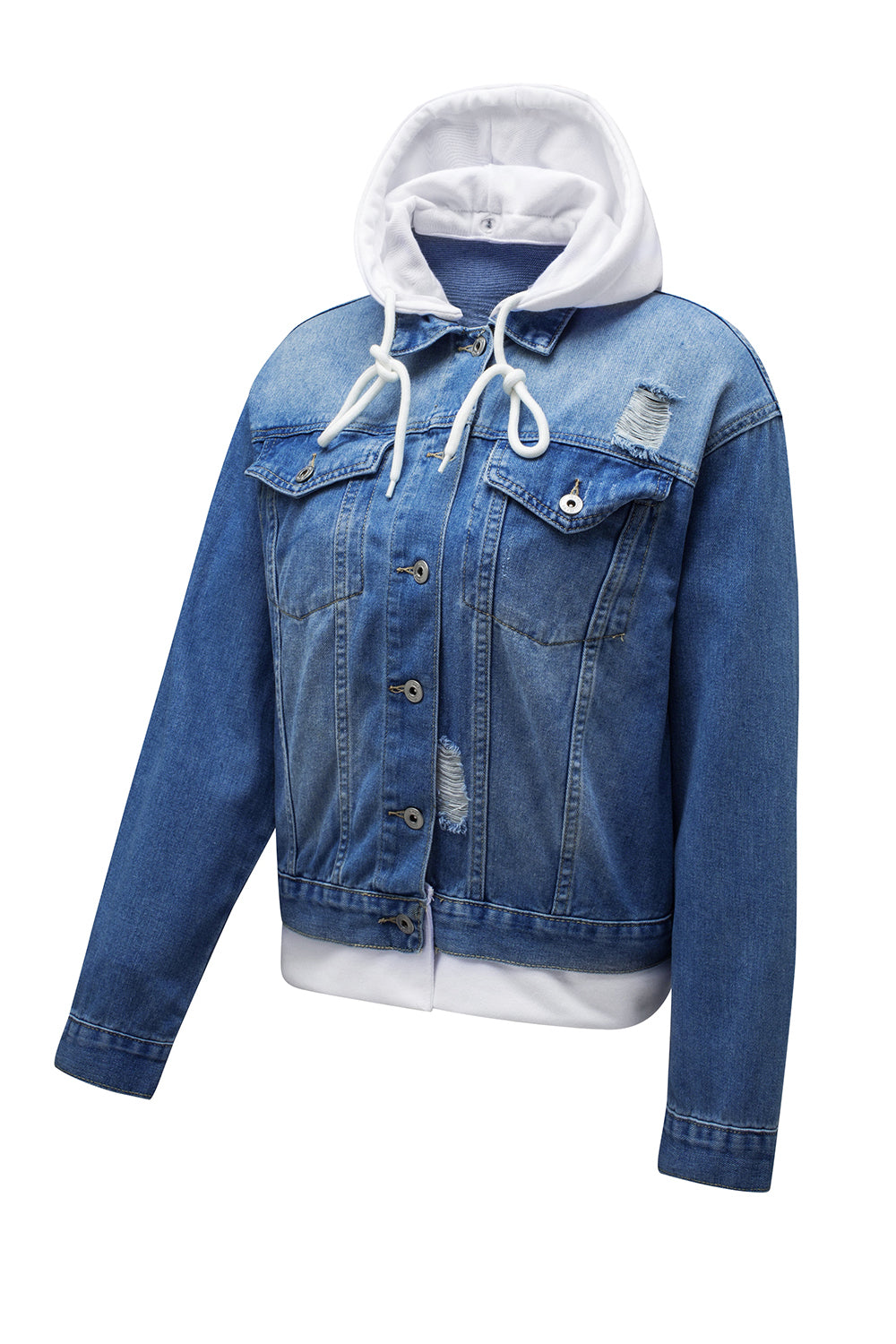 Detroit Lions Hooded Denim Jacket -  Worldwide Shipping