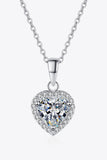 1 Carat Moissanite Heart Pendant Chain Necklace - Flyclothing LLC