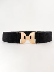 Alloy Buckle Elastic Belt - Trendsi