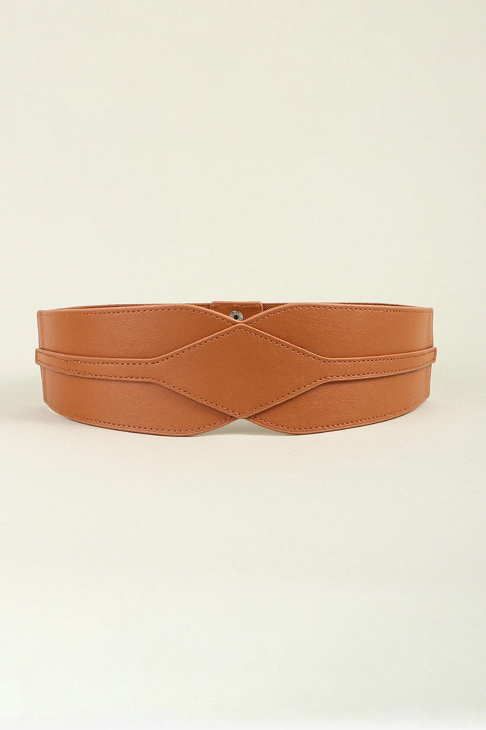 Elastic Wide PU Belt - Flyclothing LLC