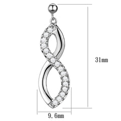 Alamode Rhodium Brass Earrings with AAA Grade CZ in Clear - Flyclothing LLC