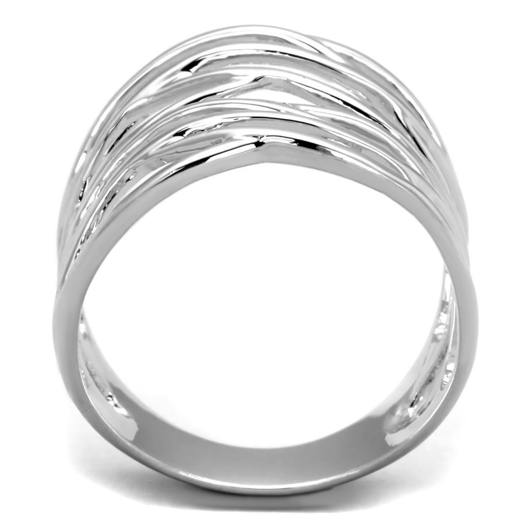 Alamode Rhodium Brass Ring with No Stone - Flyclothing LLC