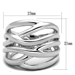 Alamode Rhodium Brass Ring with No Stone - Flyclothing LLC